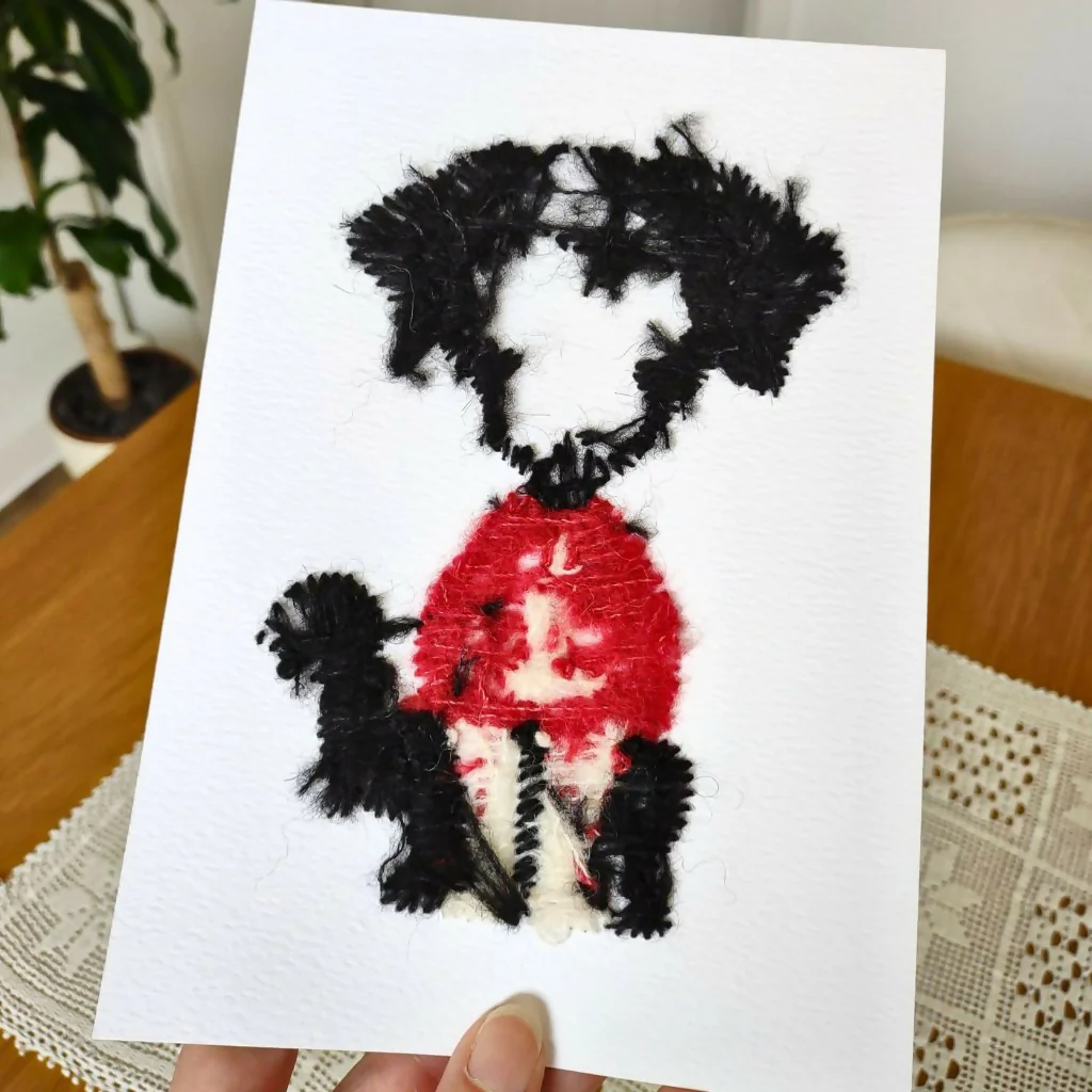 Hand Embroidered Black Labrador Art - Image 2