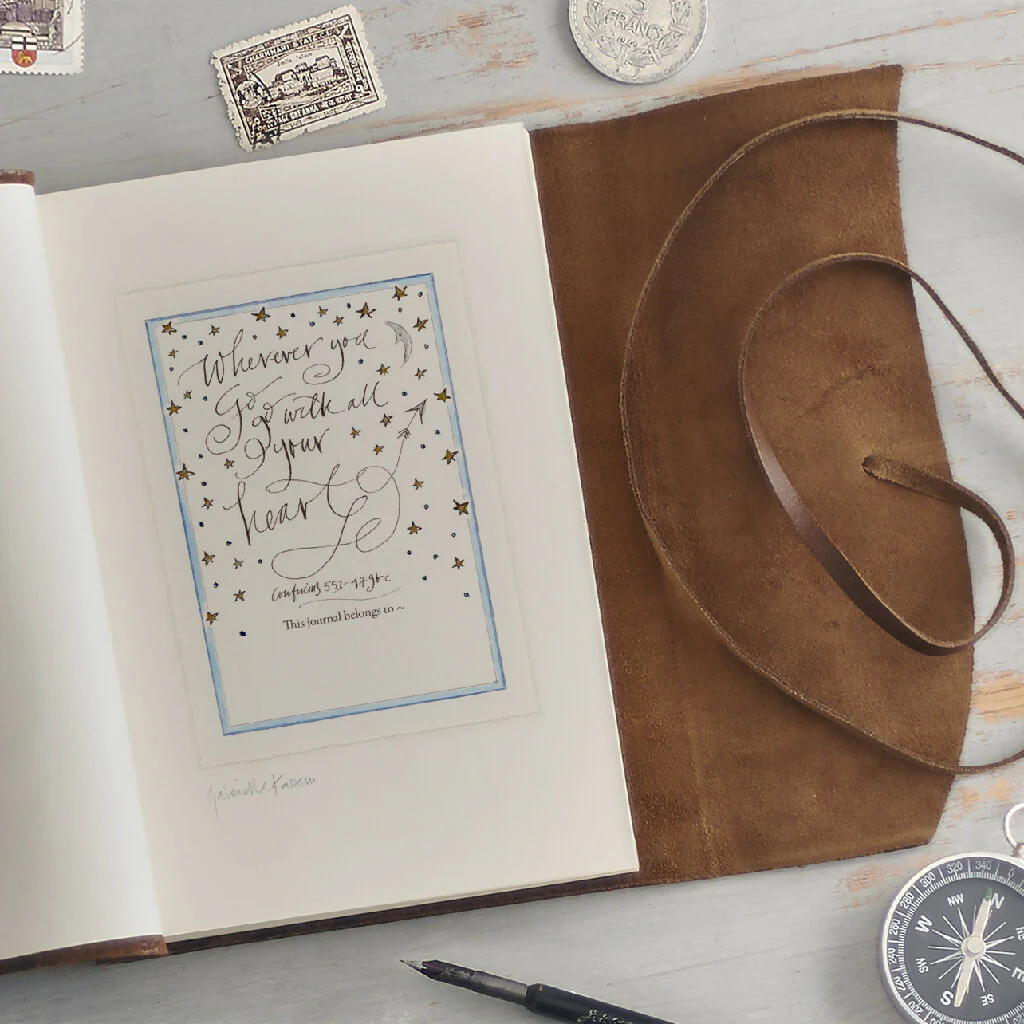 Handmade Illustrated Leather Journal - Image 2