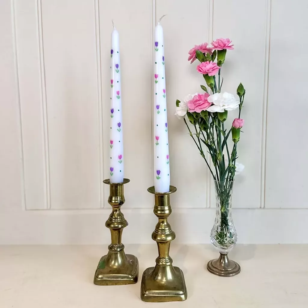 HAND PAINTED CANDLES - TULIPS - Image 2