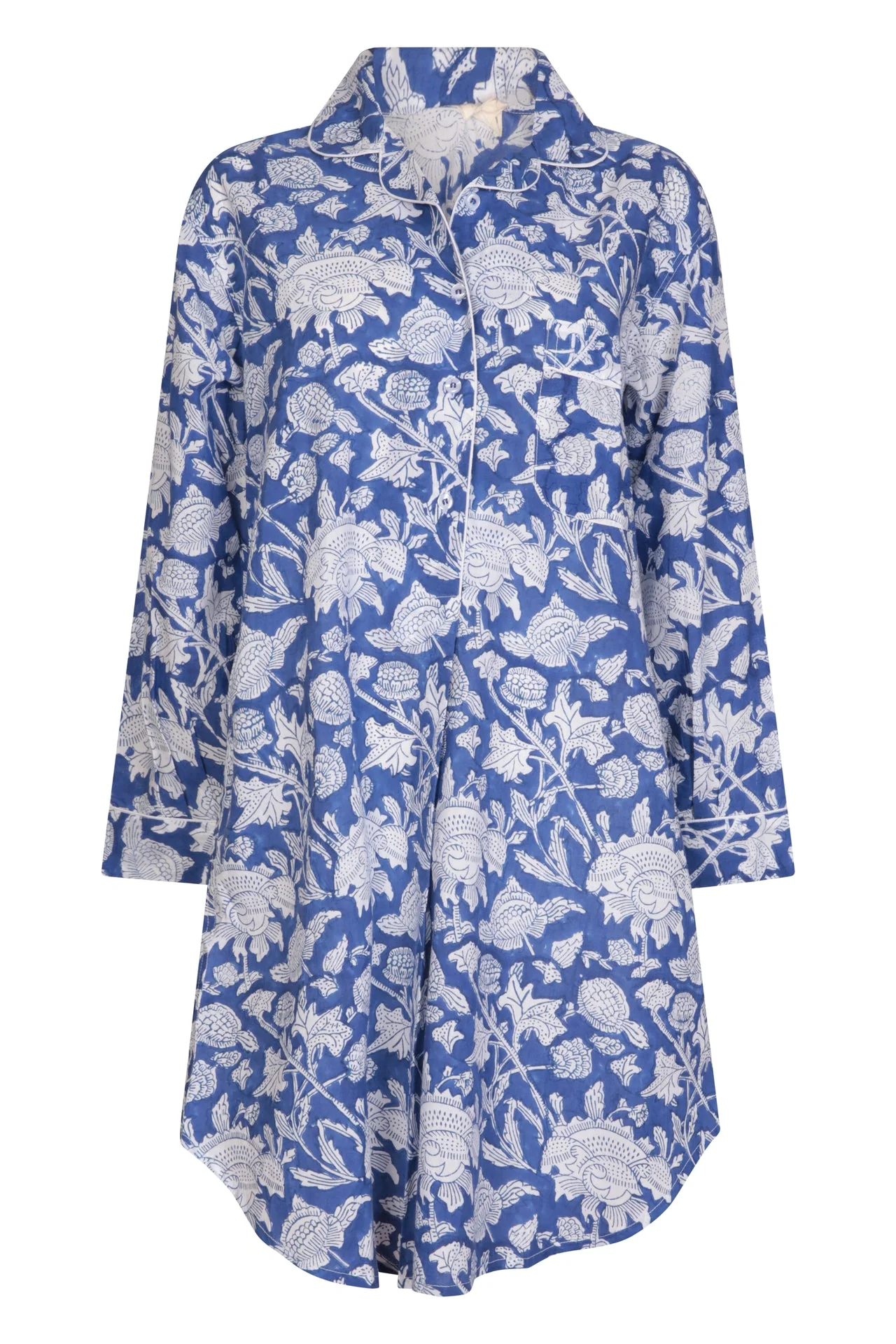 Hand Printed Nightshirt- De-Nimes Blue - Image 5