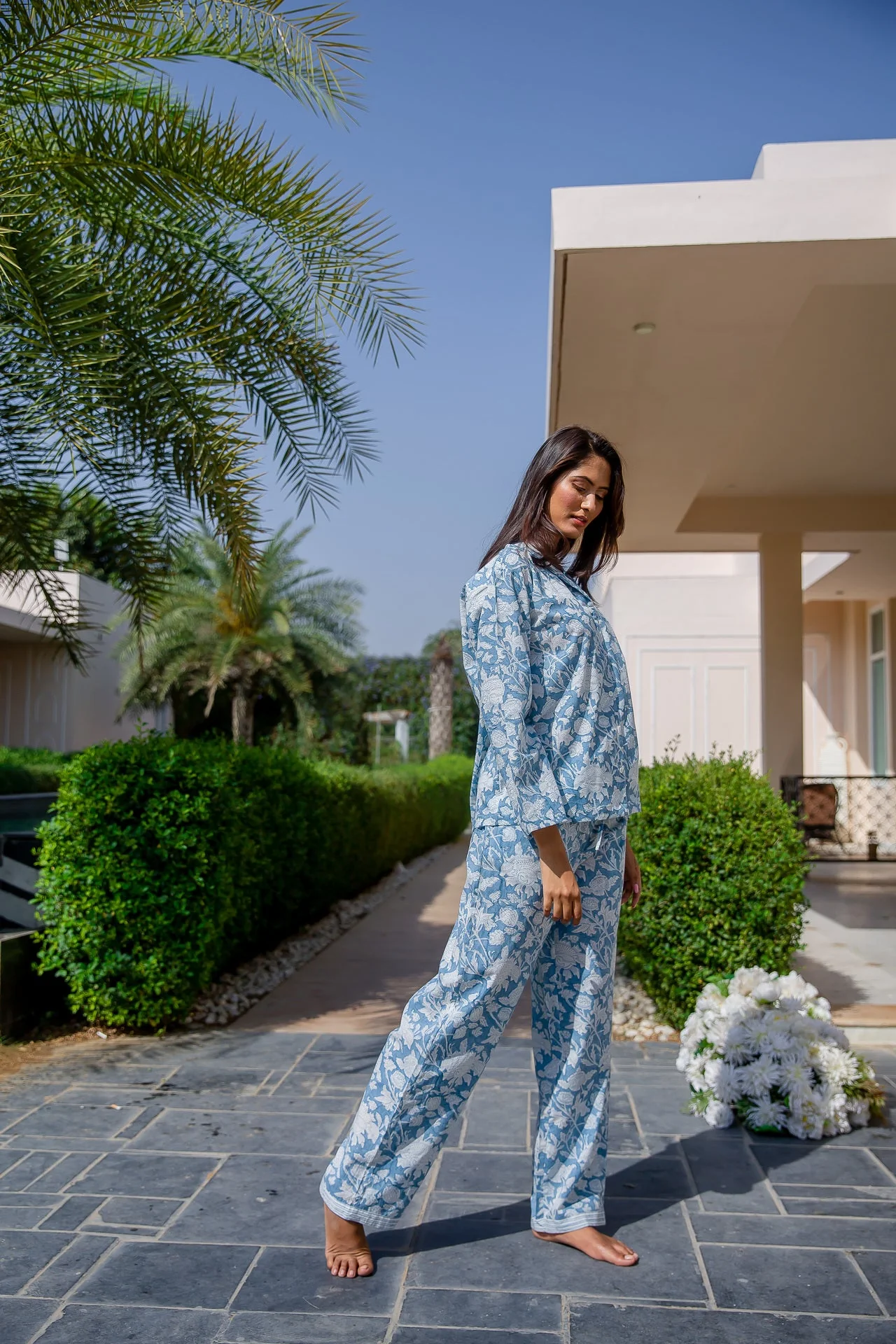 Hand Printed PJ's - De Nimes Blue - Image 3