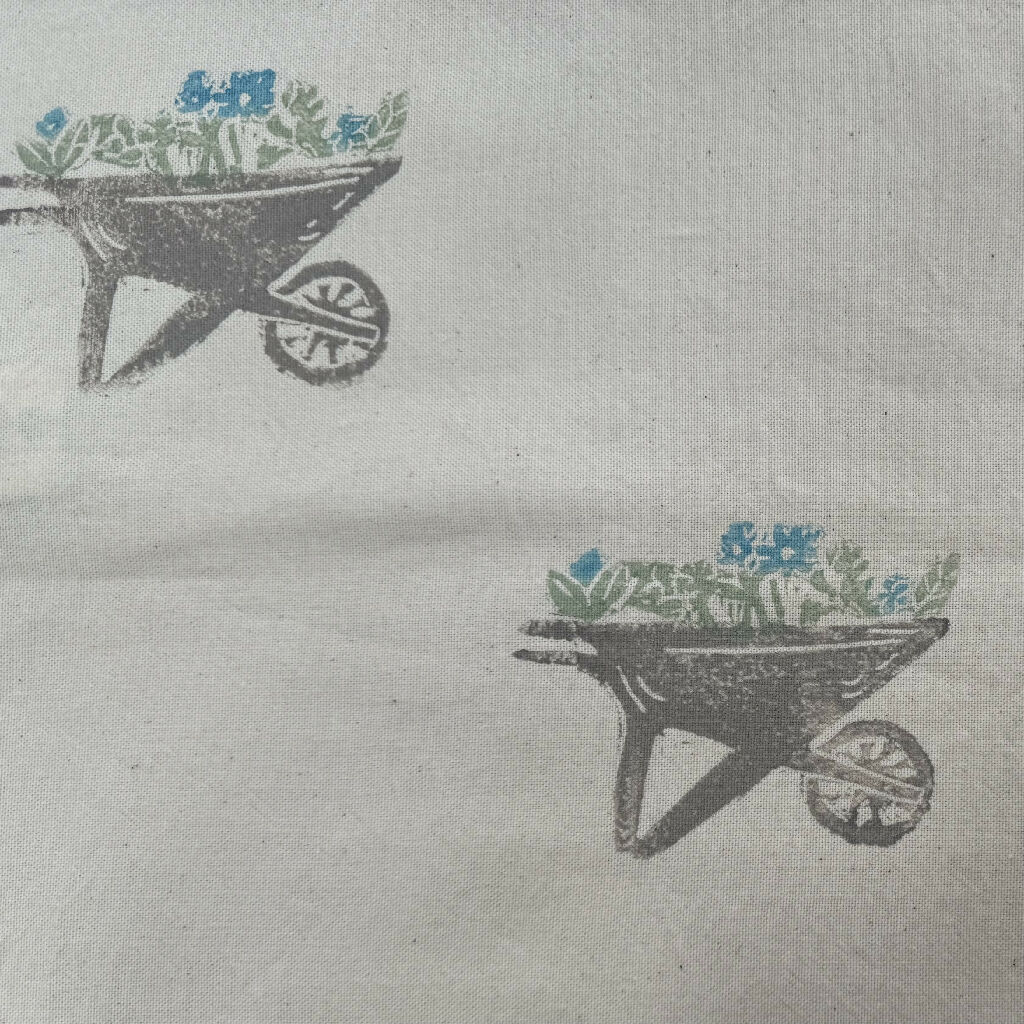 Hand printed tea towel- Gardening - Image 3