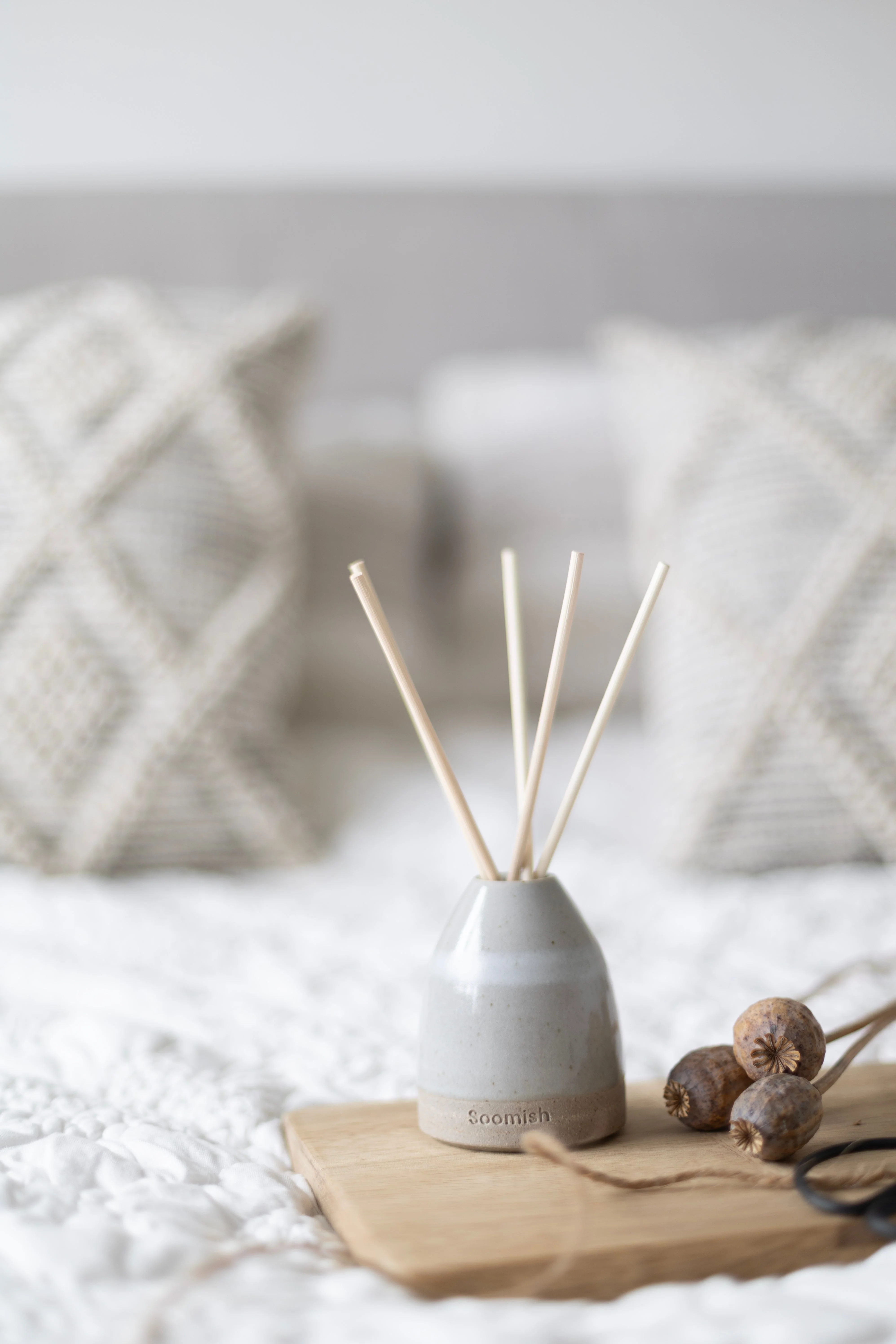 Hand thrown Ceramic Reed Diffuser - Grey Mist - Image 5