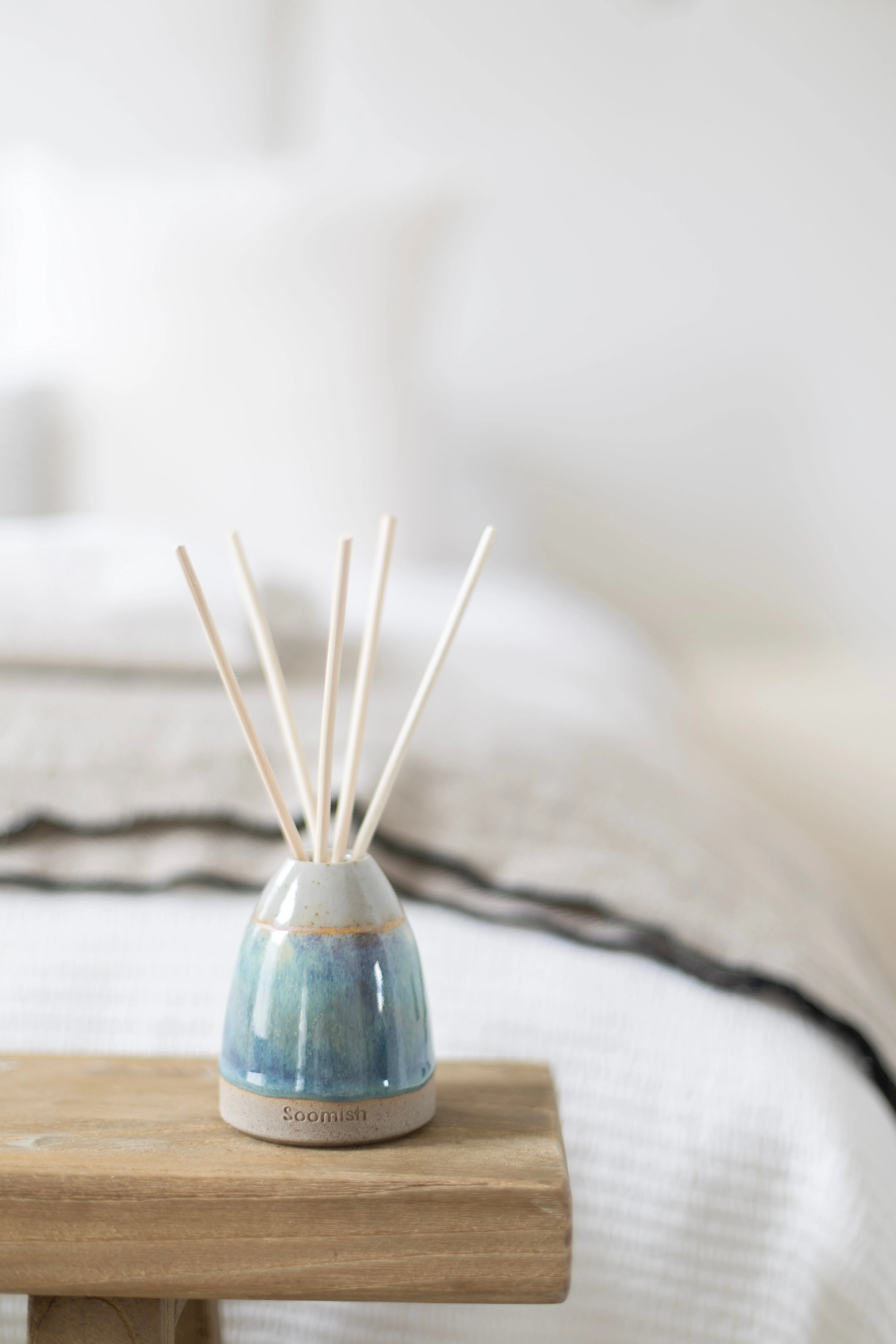 Hand thrown Ceramic Reed Diffuser - Marine Green - Image 2