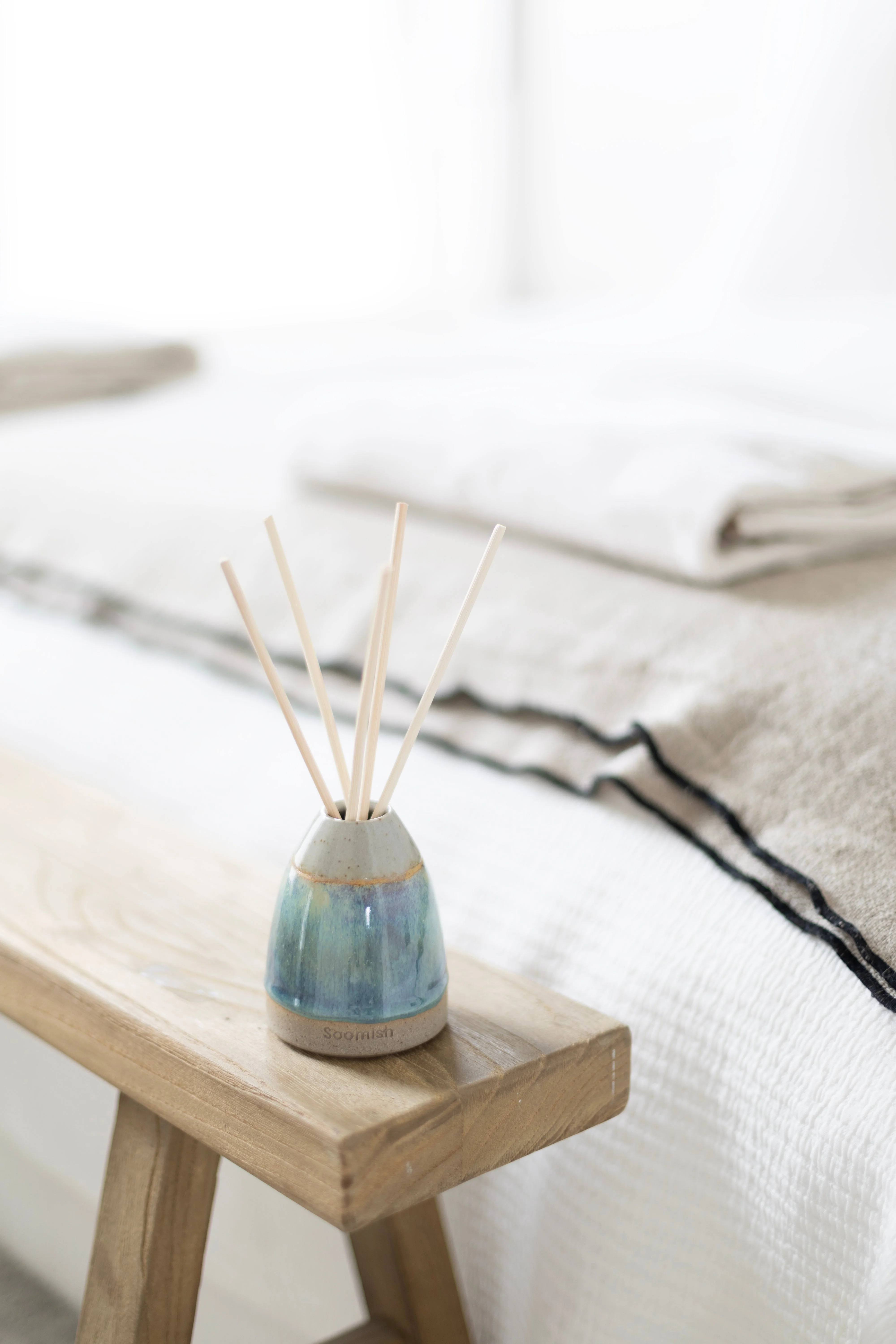 Hand thrown Ceramic Reed Diffuser - Marine Green - Image 4