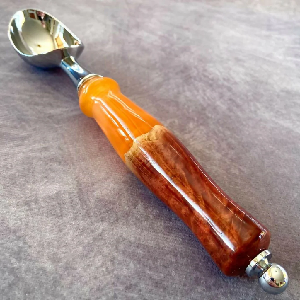 Hand-Turned Burr & Resin Ice Cream Scoop | Yorkshire Handmade - Image 7