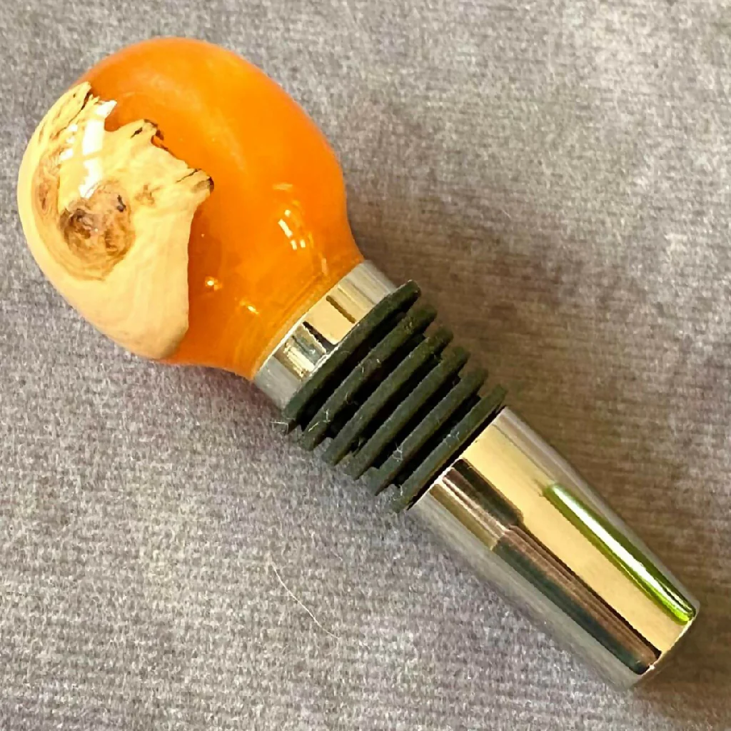 Hand-Turned Wooden Wine Bottle Stopper | Unique Sustainable Gift - Image 6
