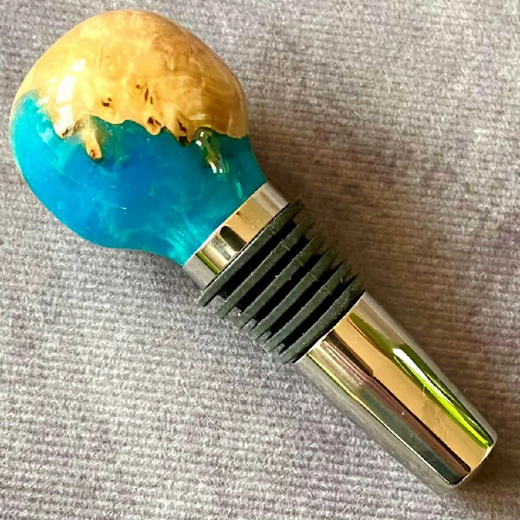 Hand-Turned Wooden Wine Bottle Stopper | Unique Sustainable Gift - Image 9
