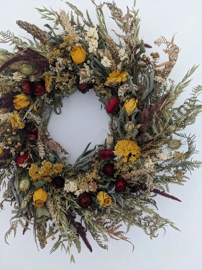Handcrafted Everlasting Wreath From Naturally Dried Flowers - Image 3