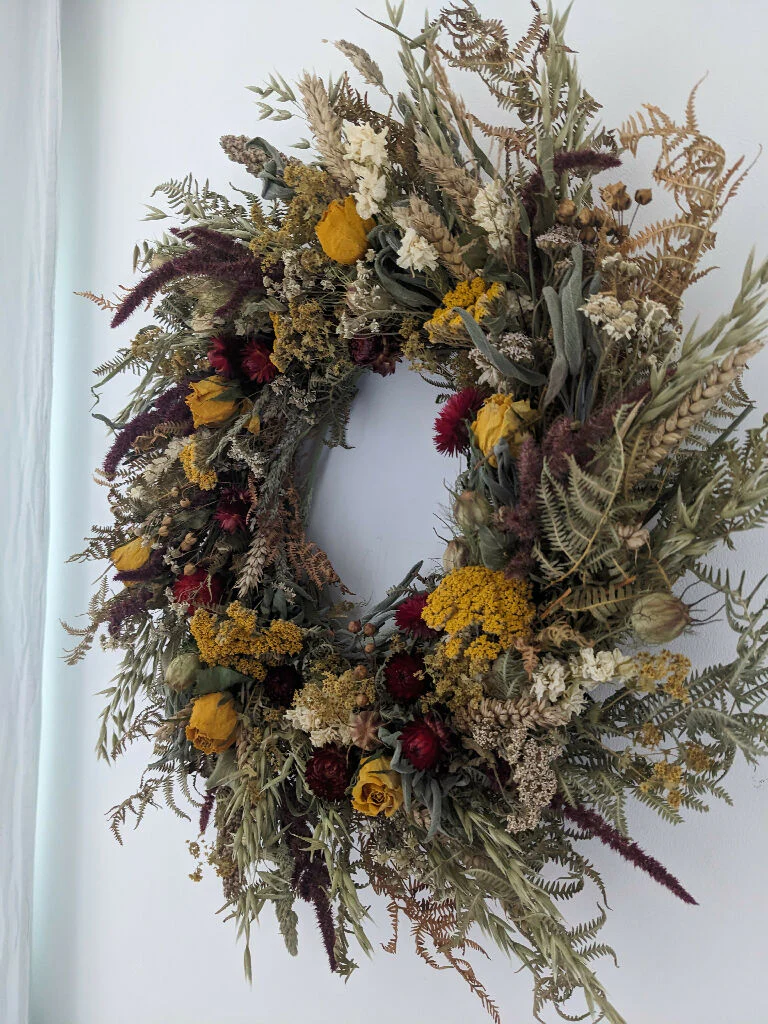 Handcrafted Everlasting Wreath From Naturally Dried Flowers - Image 4