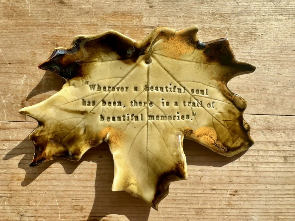 Handcrafted Ceramic Sycamore & Oak Leaf Memorial - Image 8