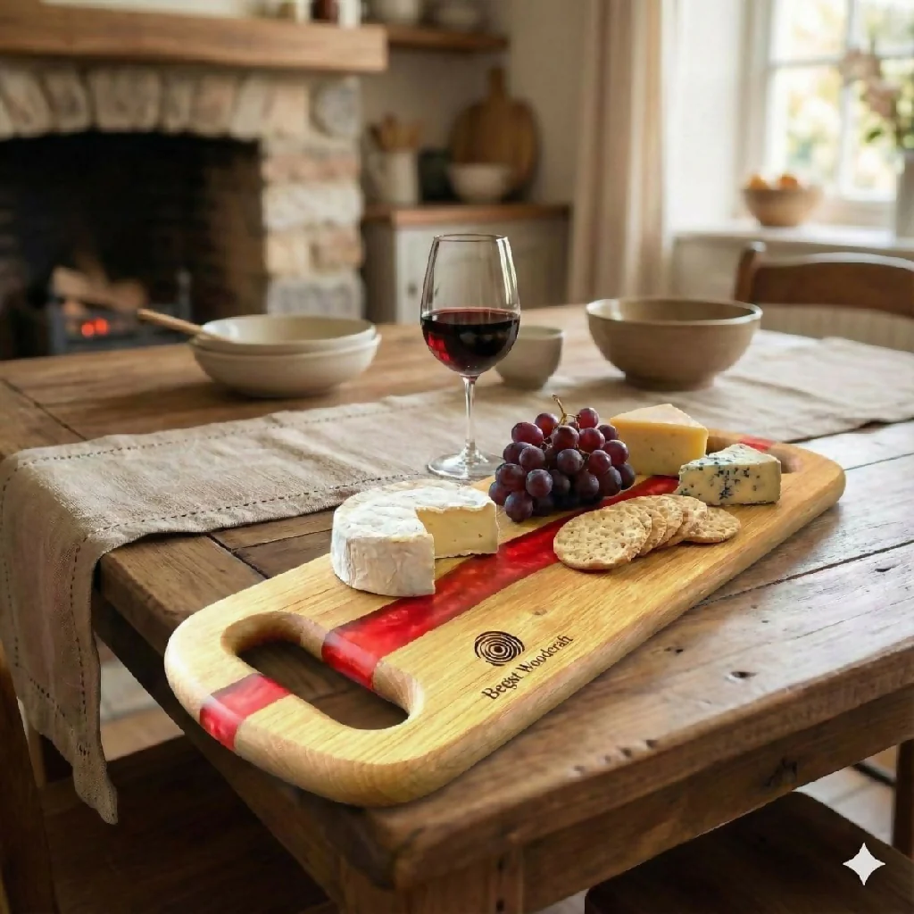 Handcrafted English Oak Charcuterie & Serving Platter | Sustainable British Wood - Image 3