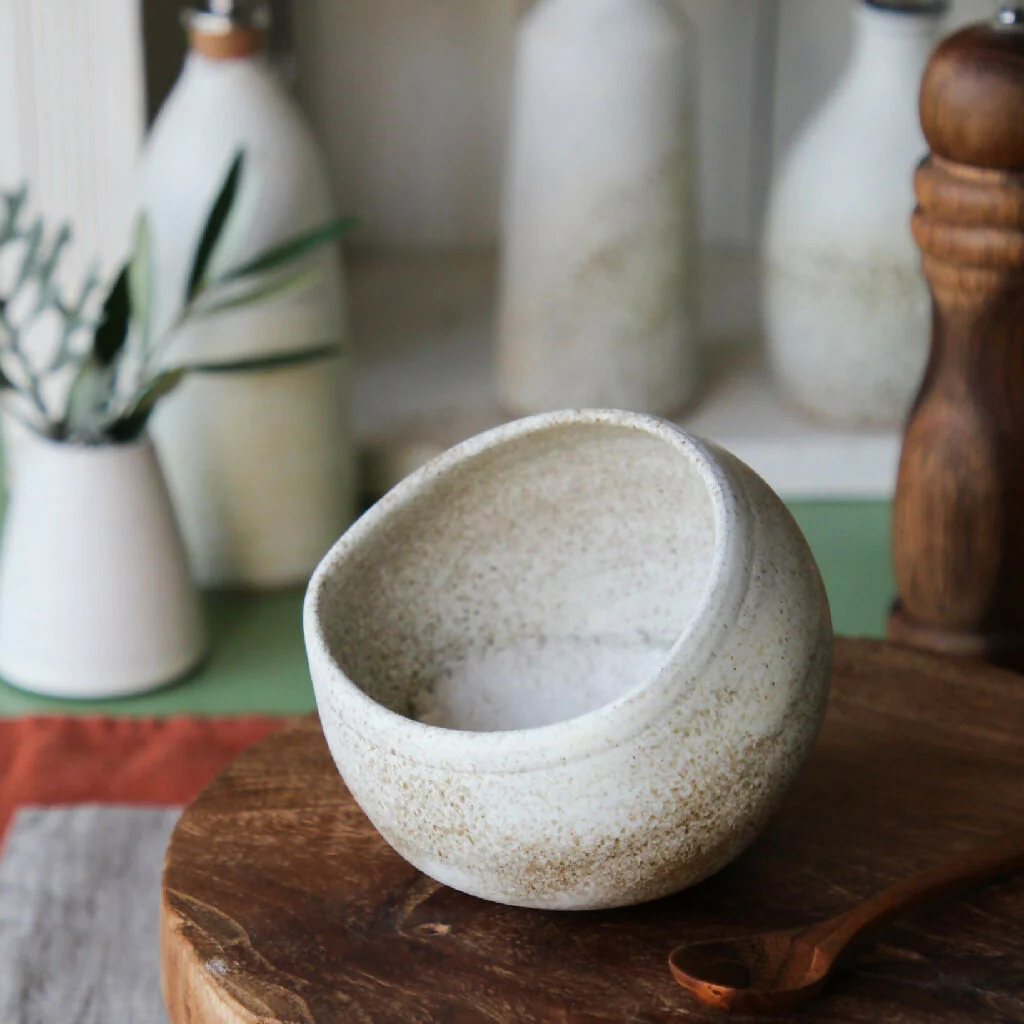 Handcrafted Stoneware Salt Pig. Coastal Inspired Ceramic Salt Cellar - Image 2