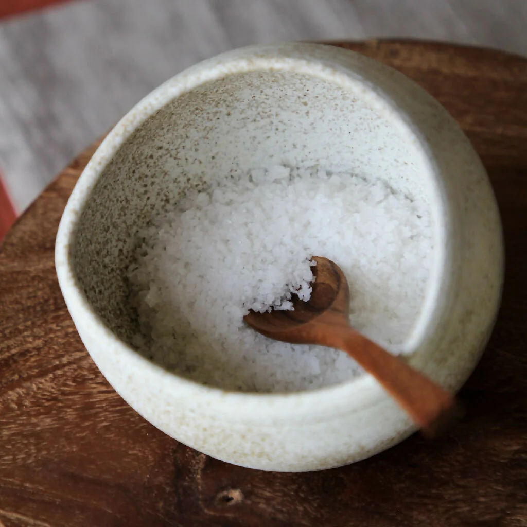 Handcrafted Stoneware Salt Pig. Coastal Inspired Ceramic Salt Cellar - Image 3