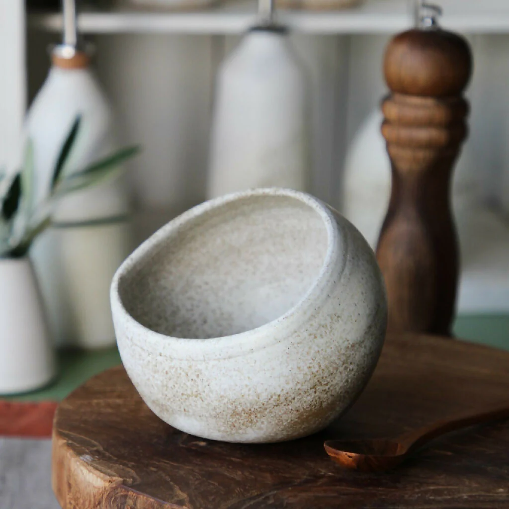 Handcrafted Stoneware Salt Pig. Coastal Inspired Ceramic Salt Cellar - Image 5