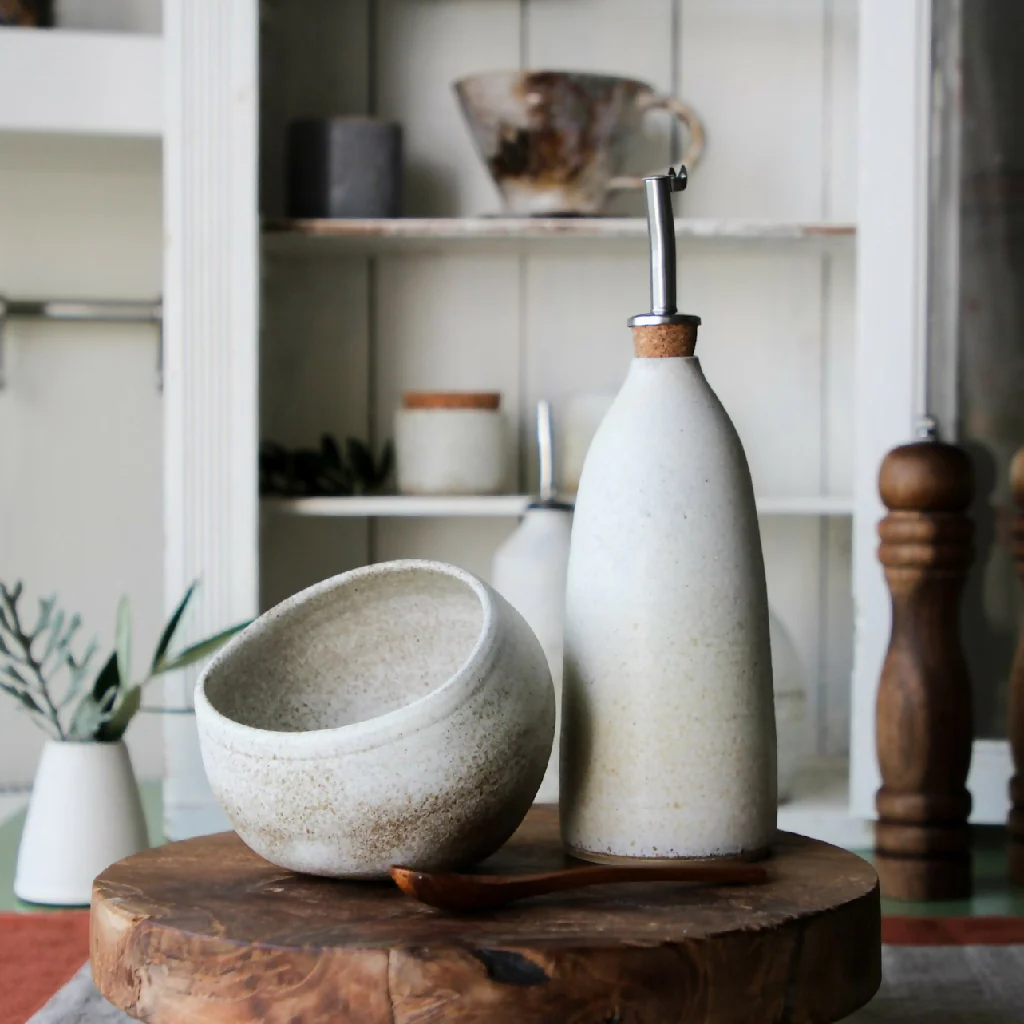 Handcrafted Stoneware Salt Pig. Coastal Inspired Ceramic Salt Cellar - Image 6