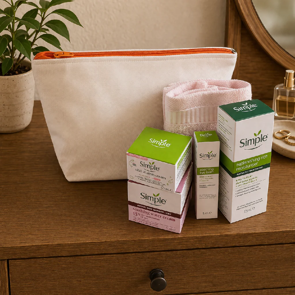 Handmade Cream Organic Cotton Washbag – Travel Toiletries - Image 3