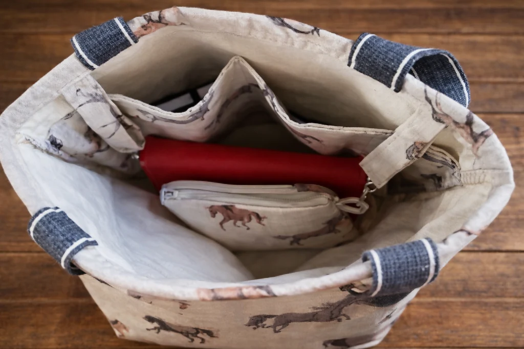 Handmade Fabric Tote Bag & Purse Set – Natural Horse Design | Free UK Shipping - Image 2