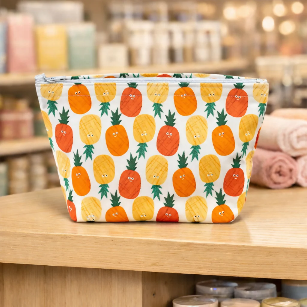 Handmade FruityFriends Cotton Washbag – Travel Toiletry Bag
