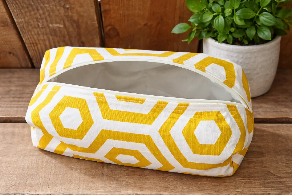  Handmade Hex Saffron Wash Bag – Travel Toiletries - Image 4