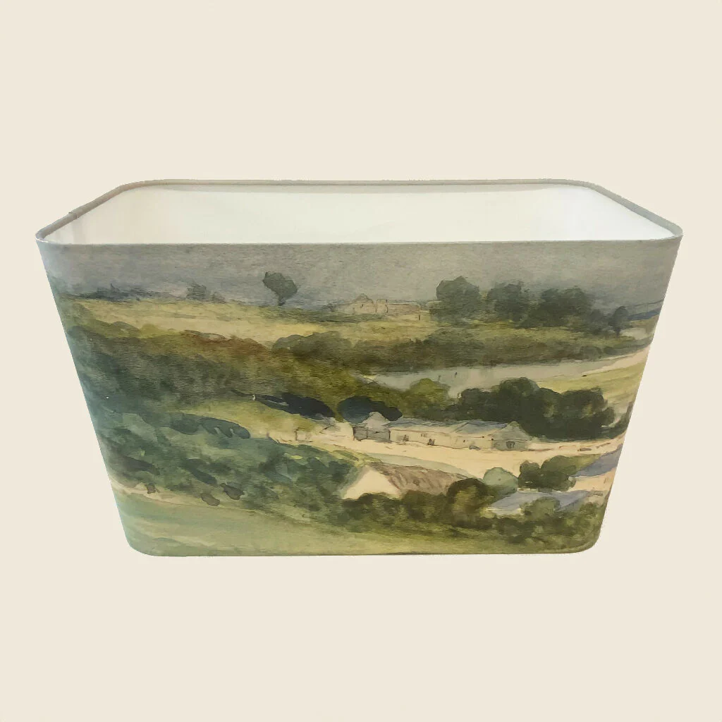 Handmade Rectangular Lampshade with Watercolour Landscape - Image 6