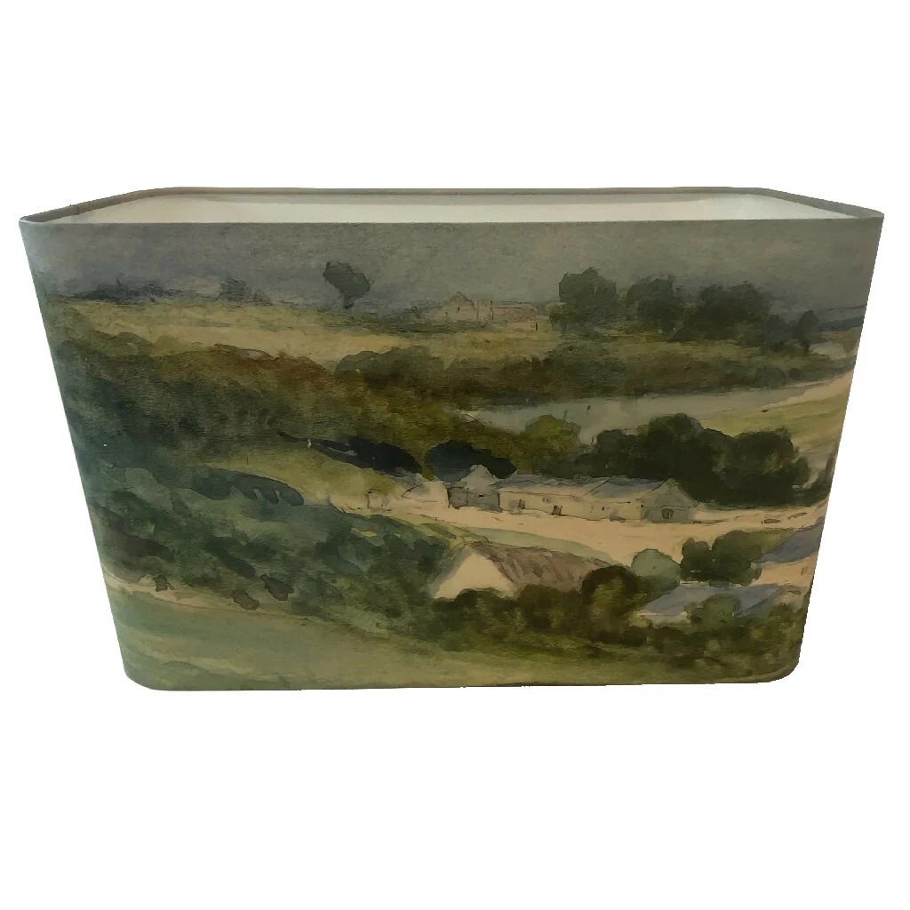 Handmade Rectangular Lampshade with Watercolour Landscape - Image 7