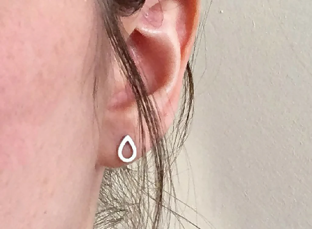 Handmade Sterling Silver Dewdrop Stud Earrings - Image 3