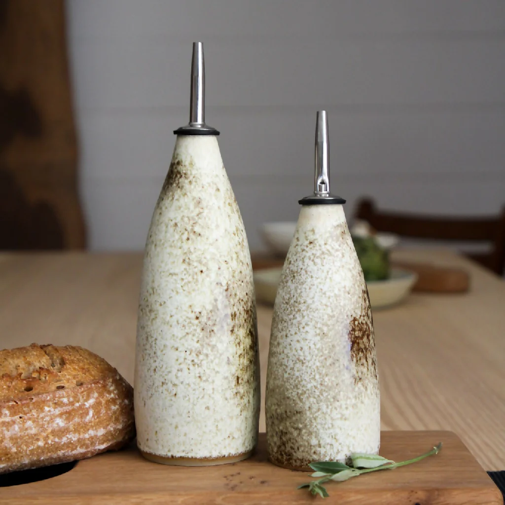 Handmade Stoneware Olive Oil Bottle 300ml. Rustic Kitchen Accessory - Image 11