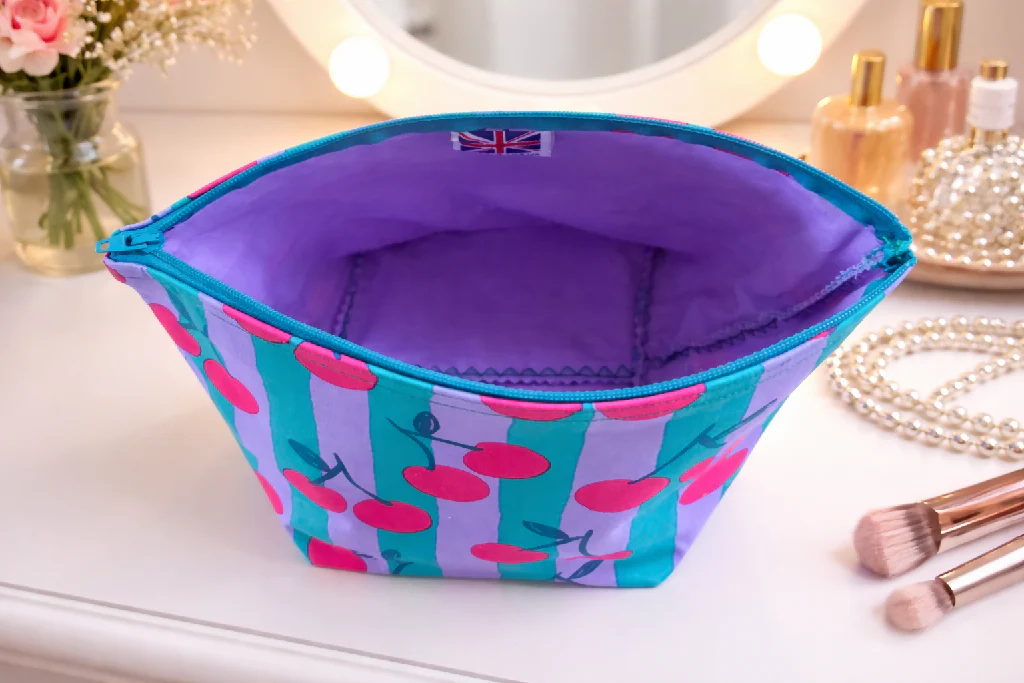 Handmade Turquoise Cherry   Wash Bag      - Image 4