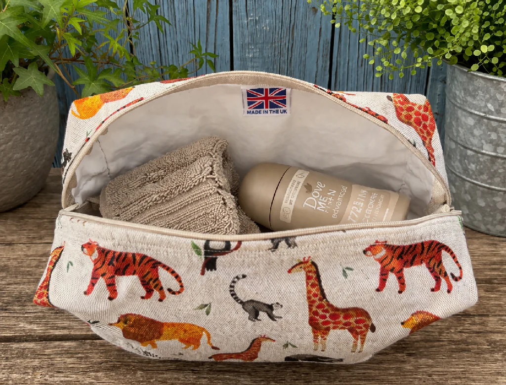 Handmade Wildlife Boxy  Fabric Washbag  - Image 2
