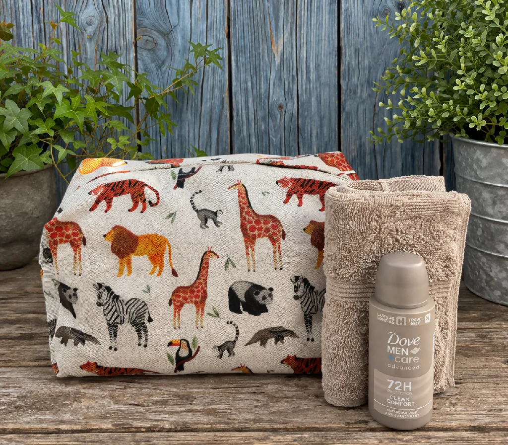 Handmade Wildlife Boxy  Fabric Washbag  - Image 3