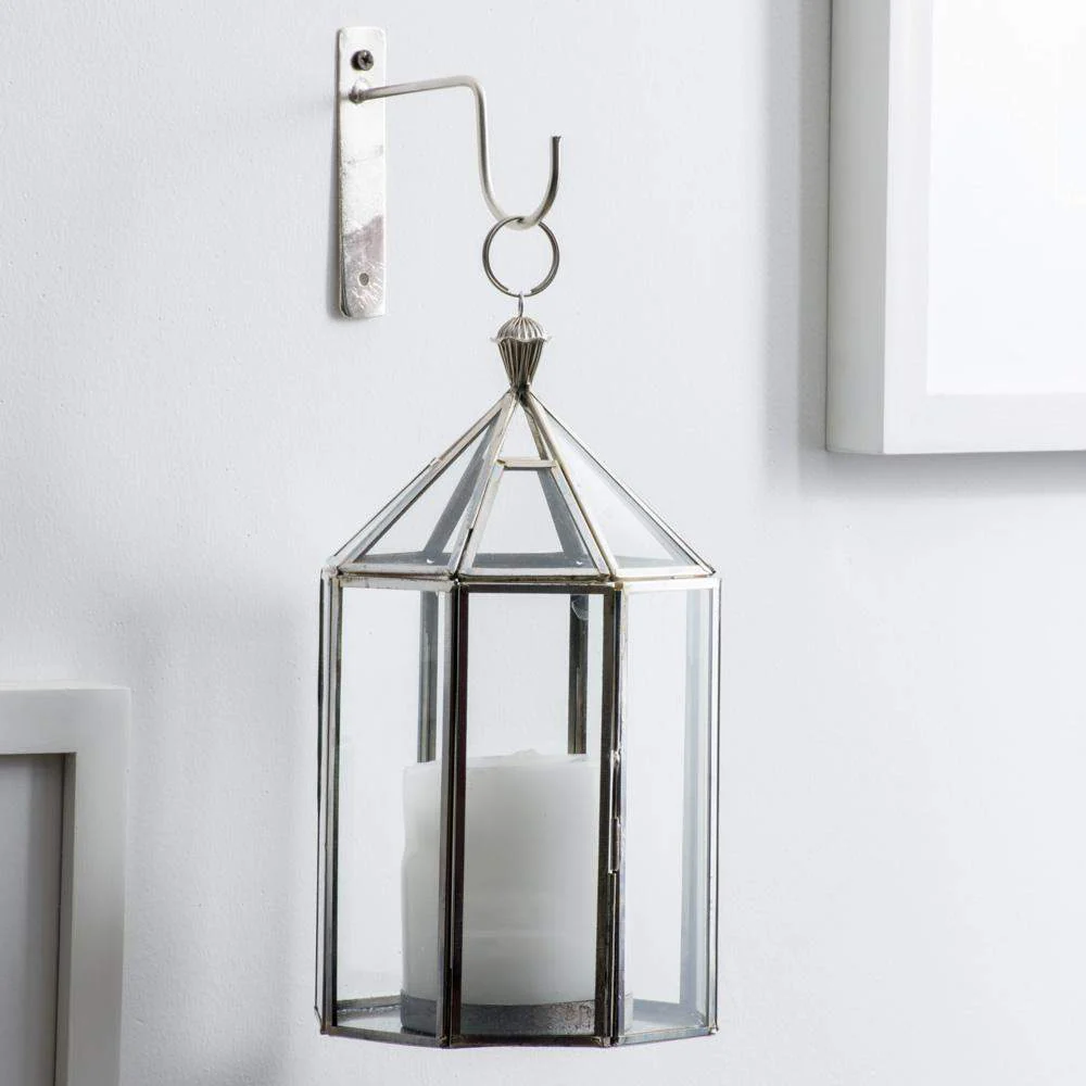 Hanging Glass Candle Lantern - Gold & Silver - Image 4