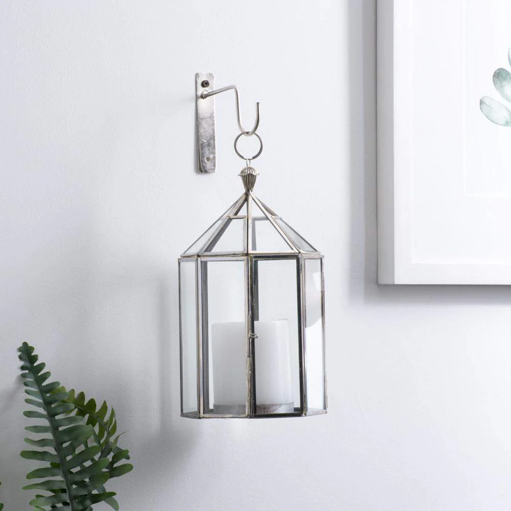 Hanging Glass Candle Lantern - Gold & Silver - Image 5