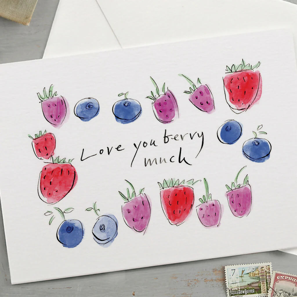 'Love You Berry Much' Funny Fruit Romantic Card - Image 2