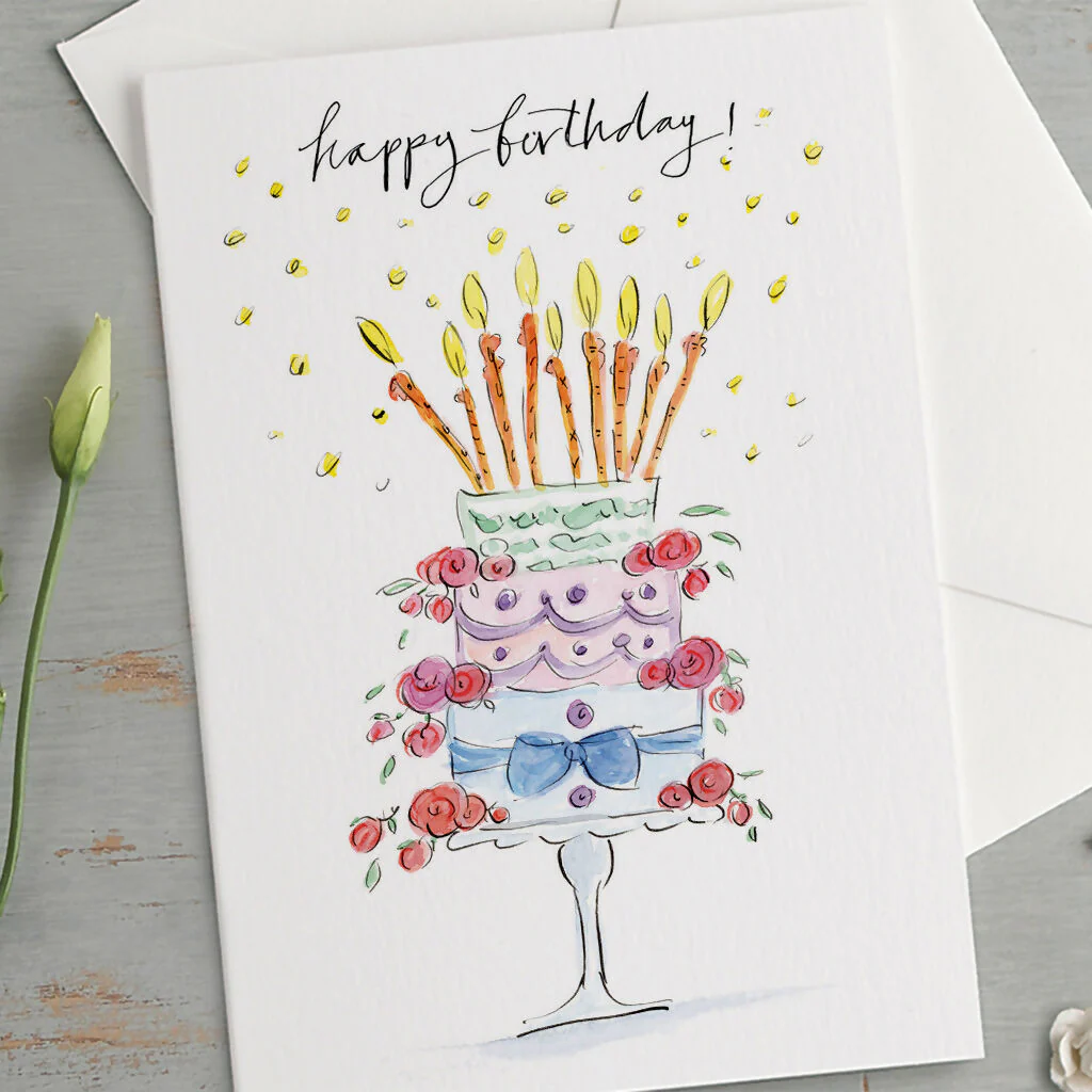 'Happy Birthday' Big Wobbly Cake Birthday Card - Image 2