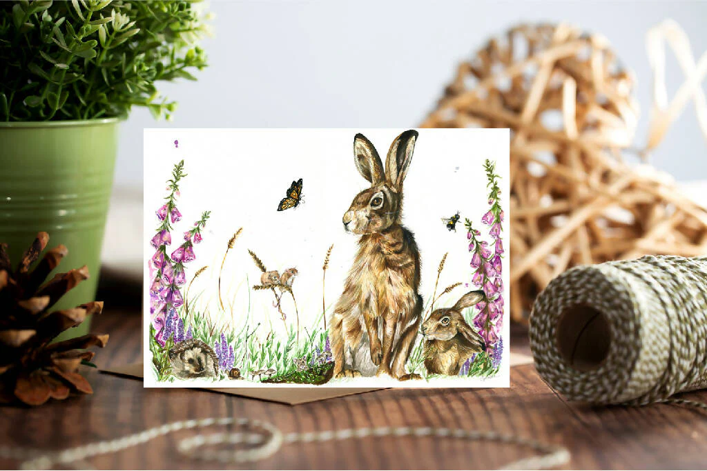 Hare and Friends 'One Summer Evening' Greeting Card - Image 2