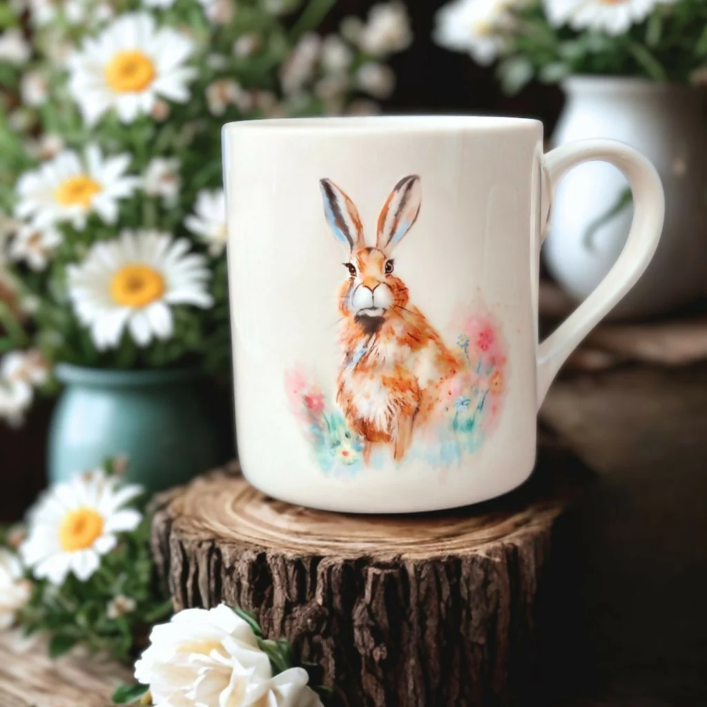 Hare Bone China Mug - Country Collection - Image 2