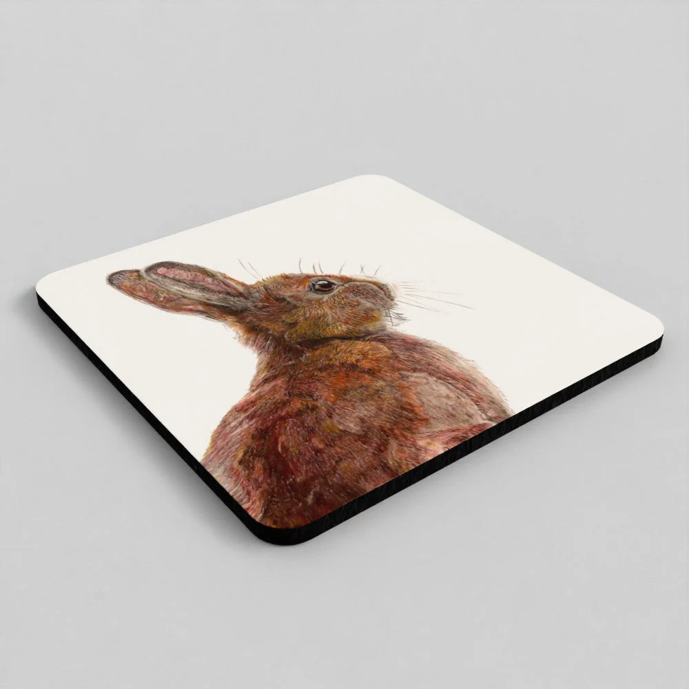 Hare Coaster Set - British Wildlife Art - Image 2
