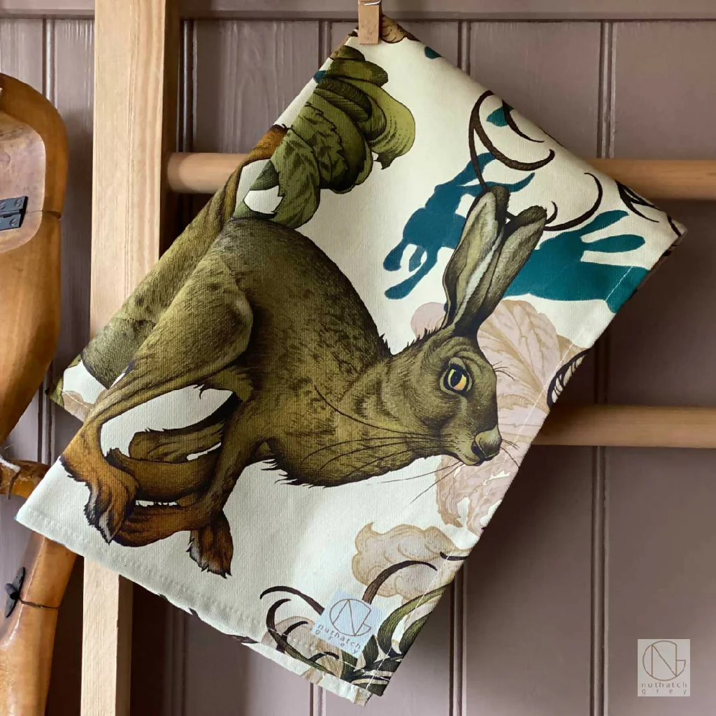 Hare Drove 100% Organic Cotton Tea Towel - Image 2