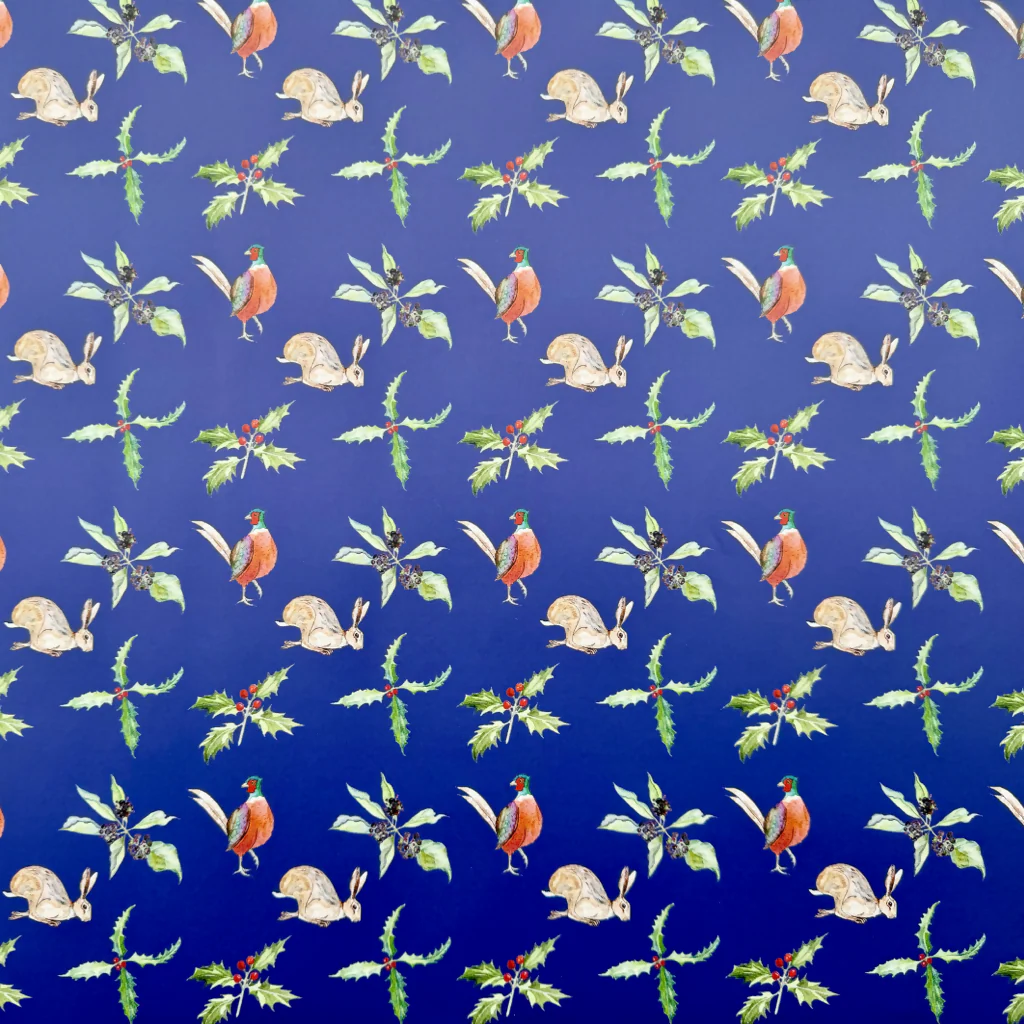 Hares and Pheasants Christmas Wrapping Paper - Image 5