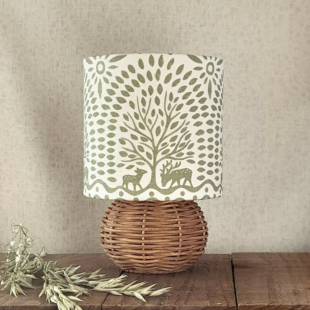 Hart Wood Linen Drum Lampshade - Image 3