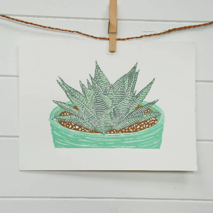 Haworthia - Limited Edition - Original Linocut Print - Image 3