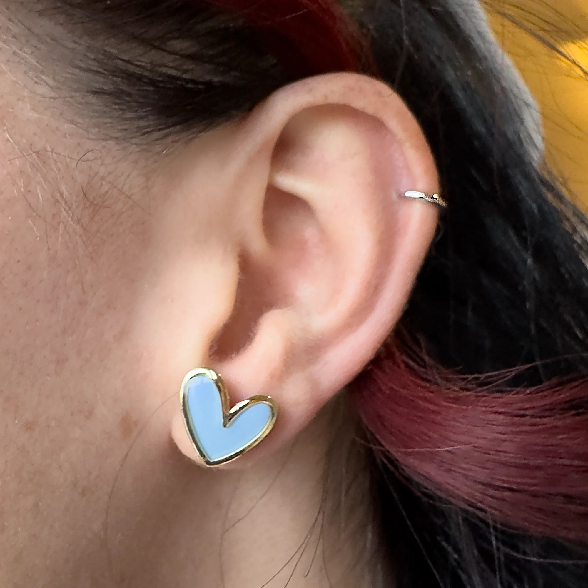 Hearts Earrings | Baby Blue - Image 2