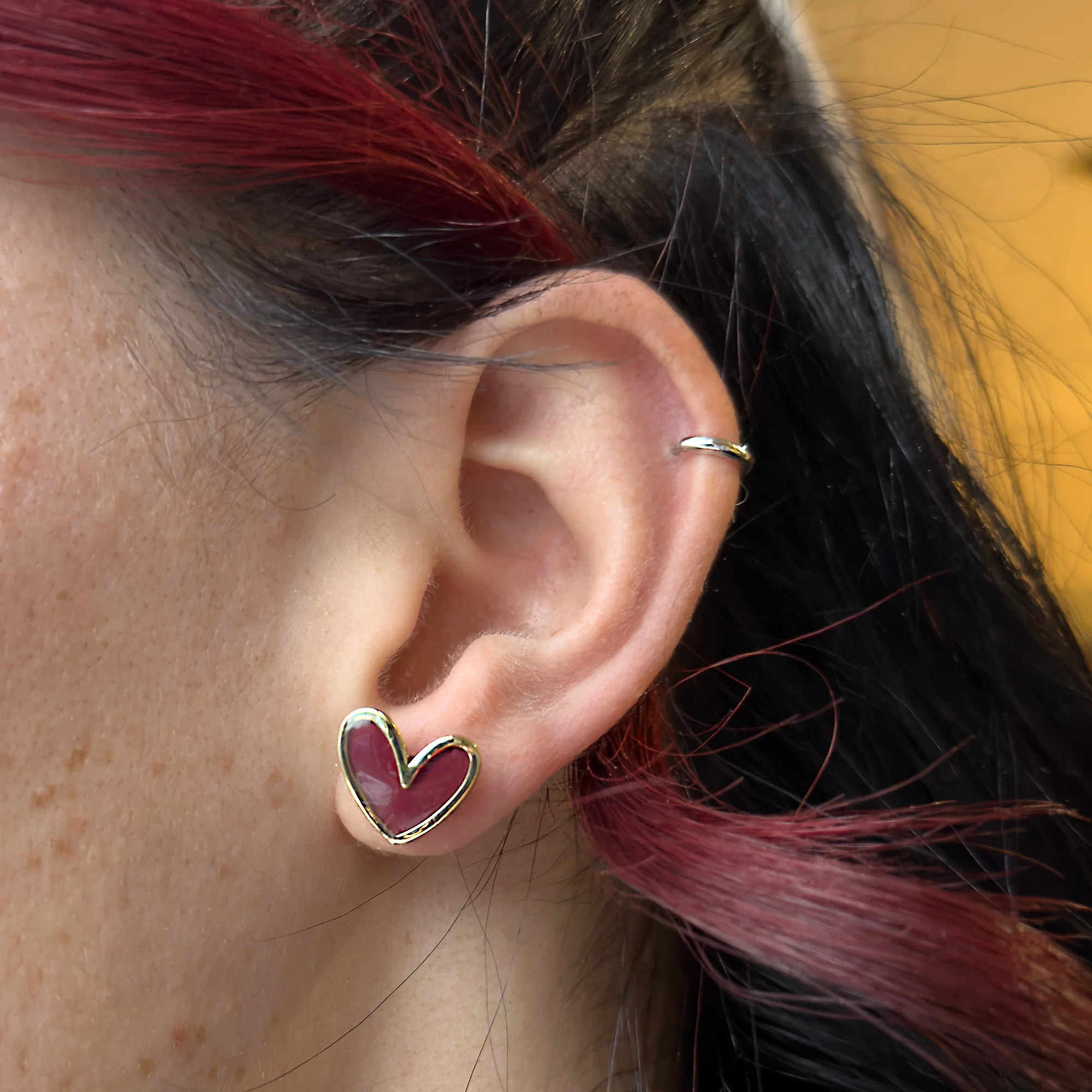 Hearts Earrings | Burgundy - Image 2