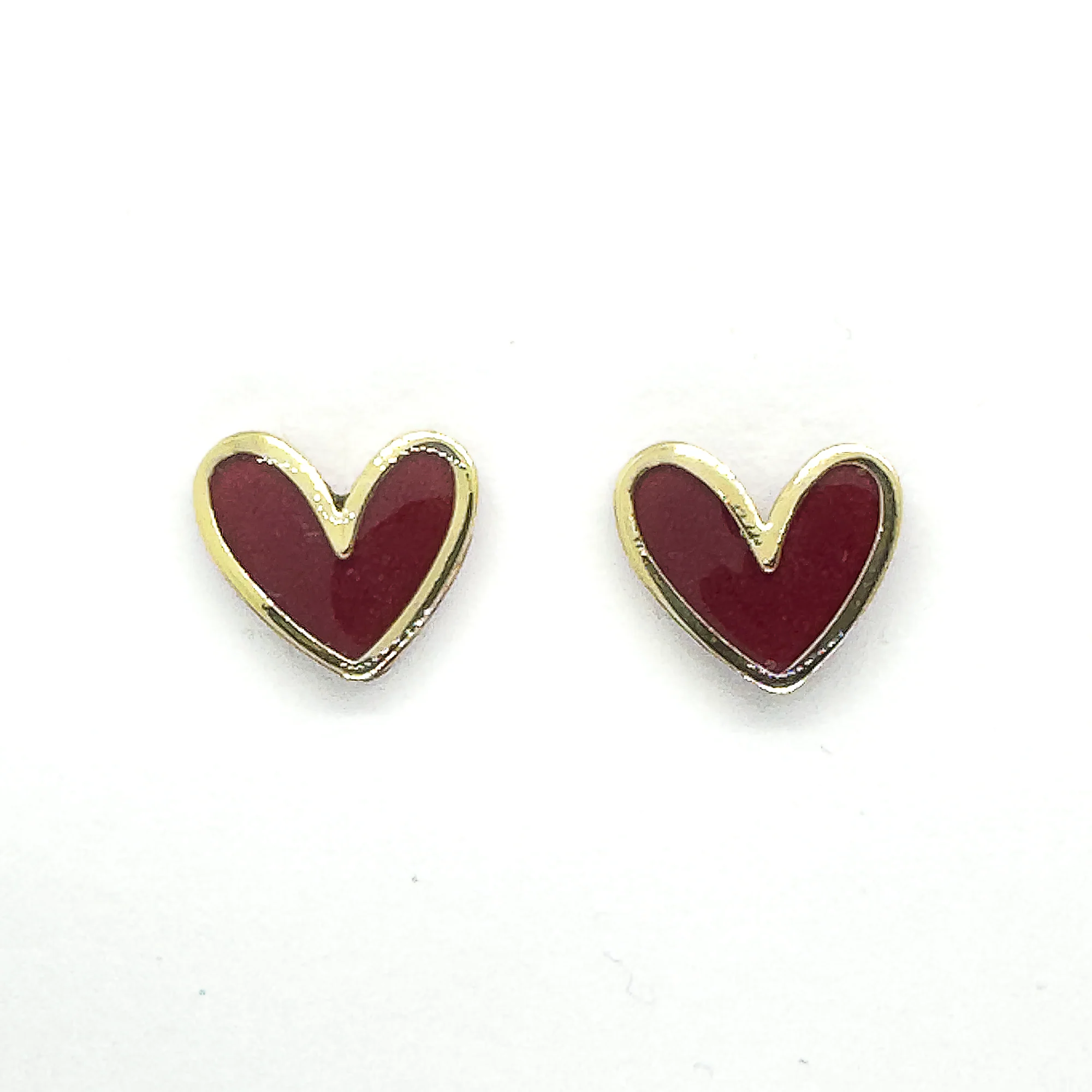 Hearts Earrings | Burgundy - Image 4