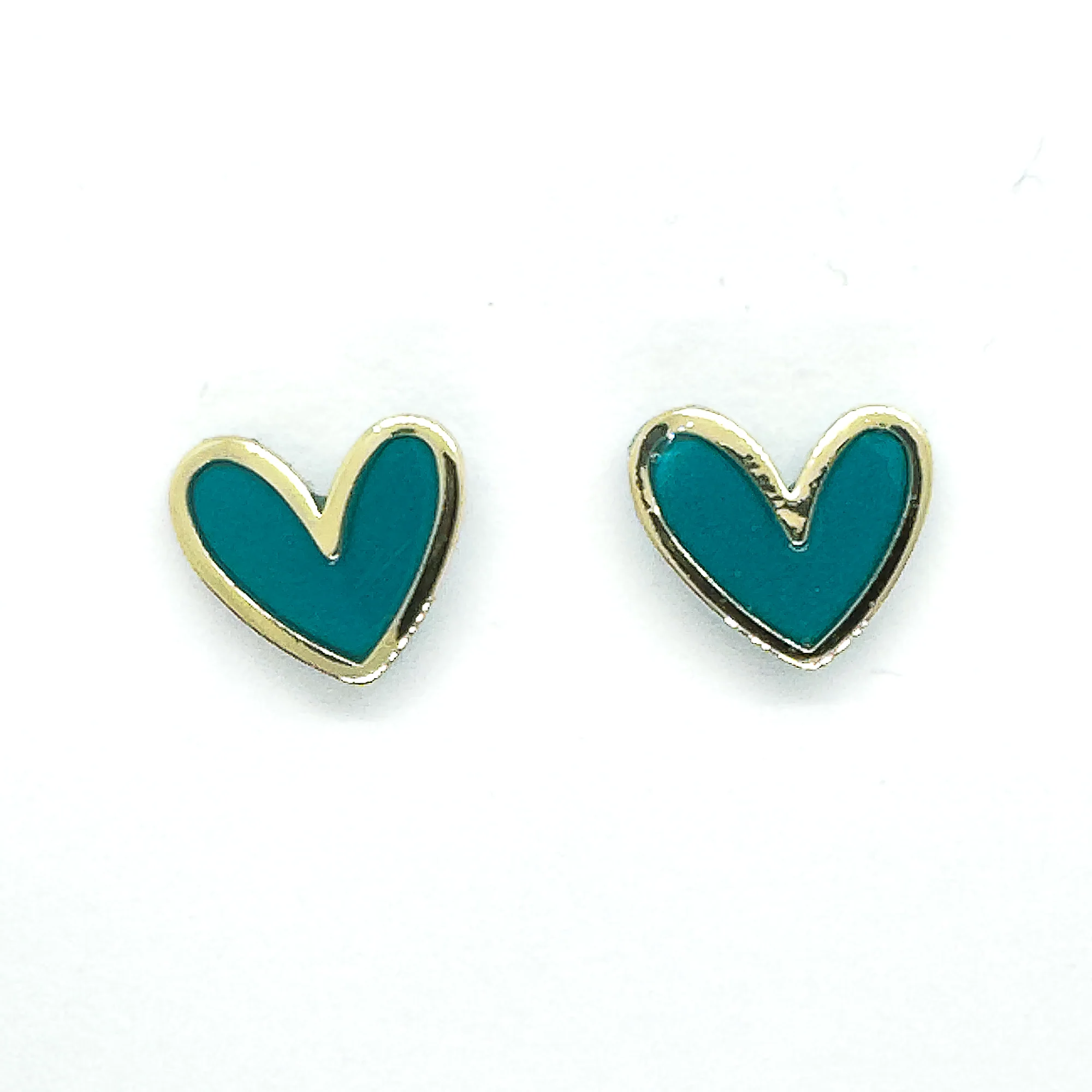 Hearts Earrings | Teal - Image 2