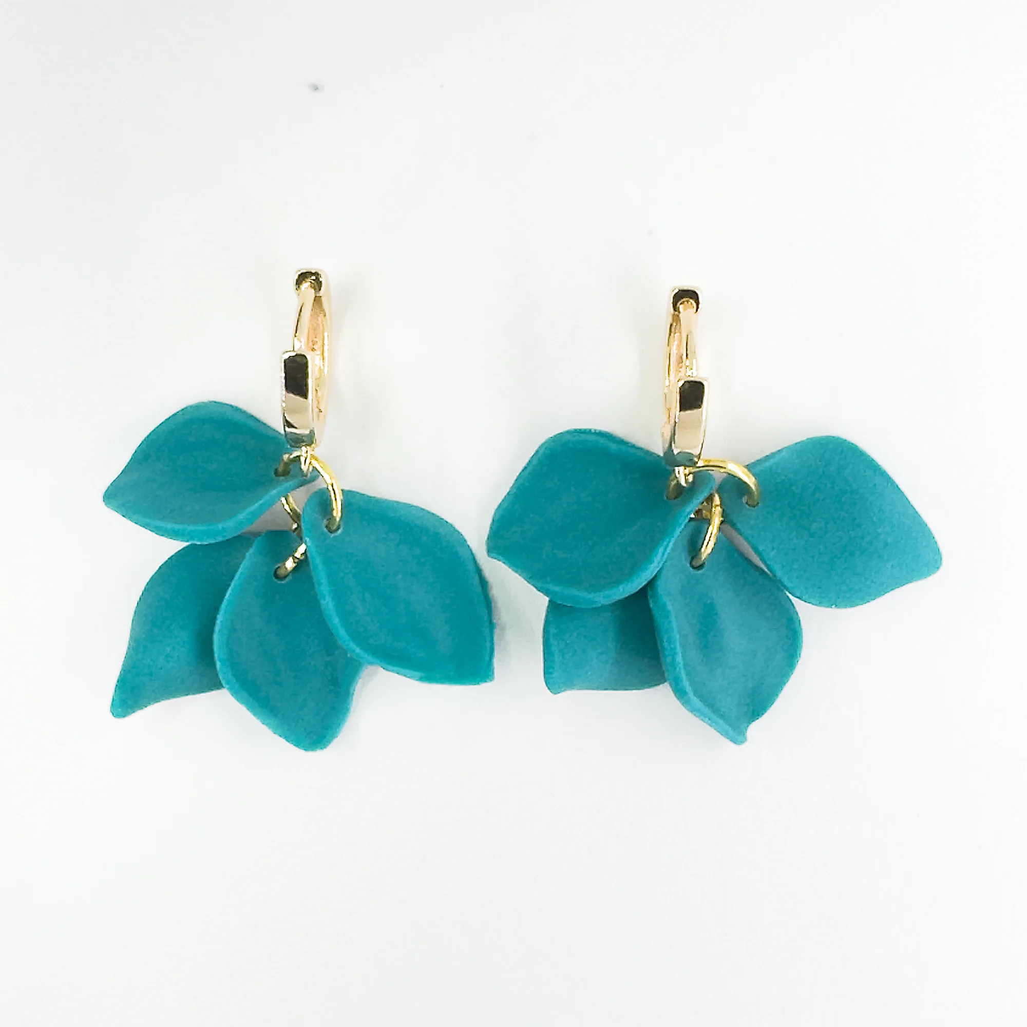Heather | Teal | Huggie Earrings - Image 3