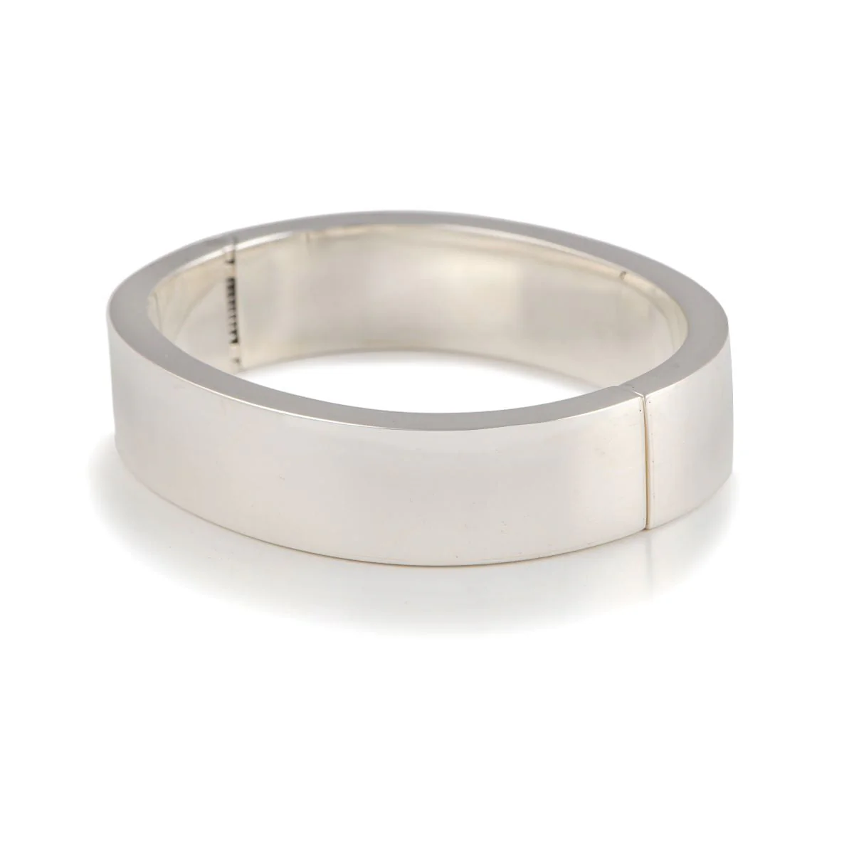 Heavy Chunky Contemporary Hinged Bracelet in Sterling Silver - Image 2