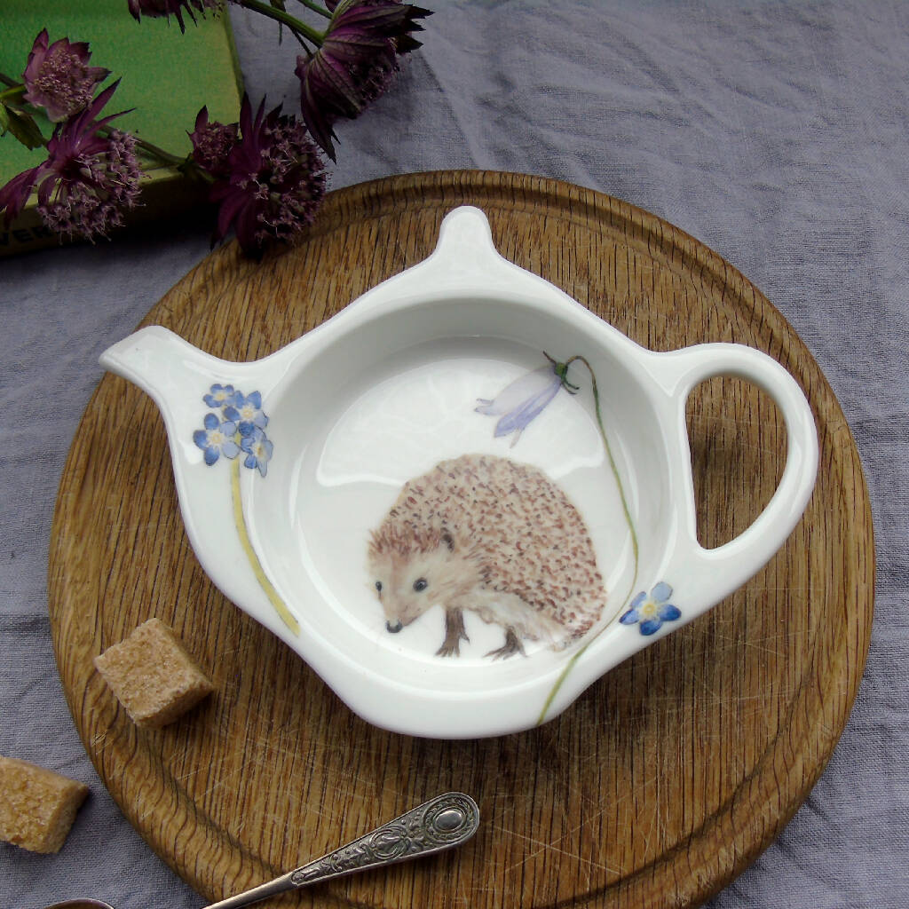 Hedgehog Bone China Teabag Tidy - Image 3
