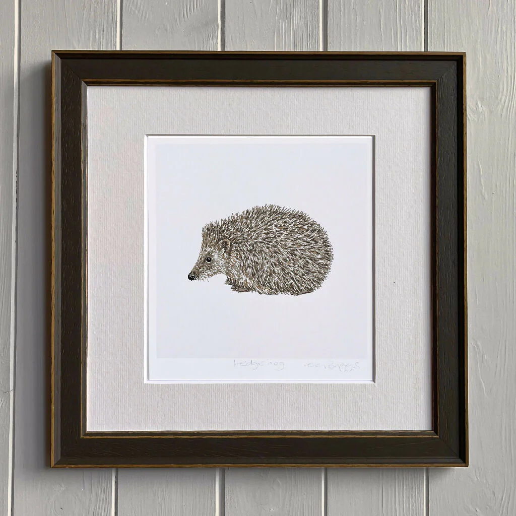 Hedgehog White -Signed and mounted Giclée Art Print - Image 2